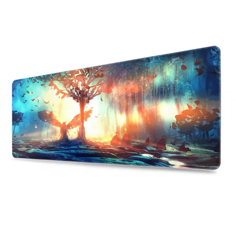 Magic Forest Tree Mouse Pad Large Computer Keyboard Animation Game Mousepad Chess and Card TCG Desk Mat Compatible MTG RPG CCG