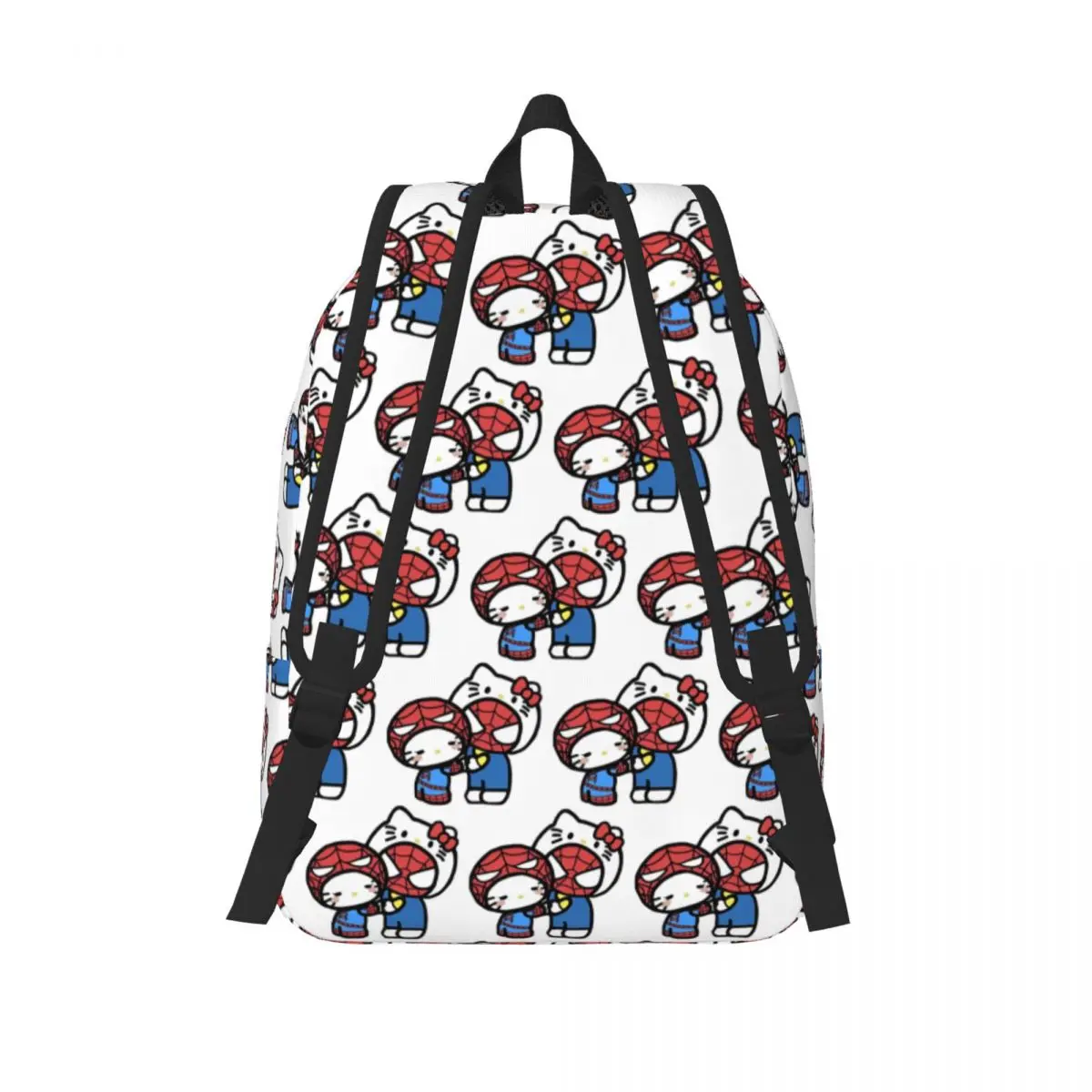 حقيبة ظهر Hello Kitty Spiderman Boyfriend Girlfriend حقيبة كتب لطلاب المدارس الثانوية المتوسطة للمراهقين حقيبة نهارية خفيفة الوزن #3