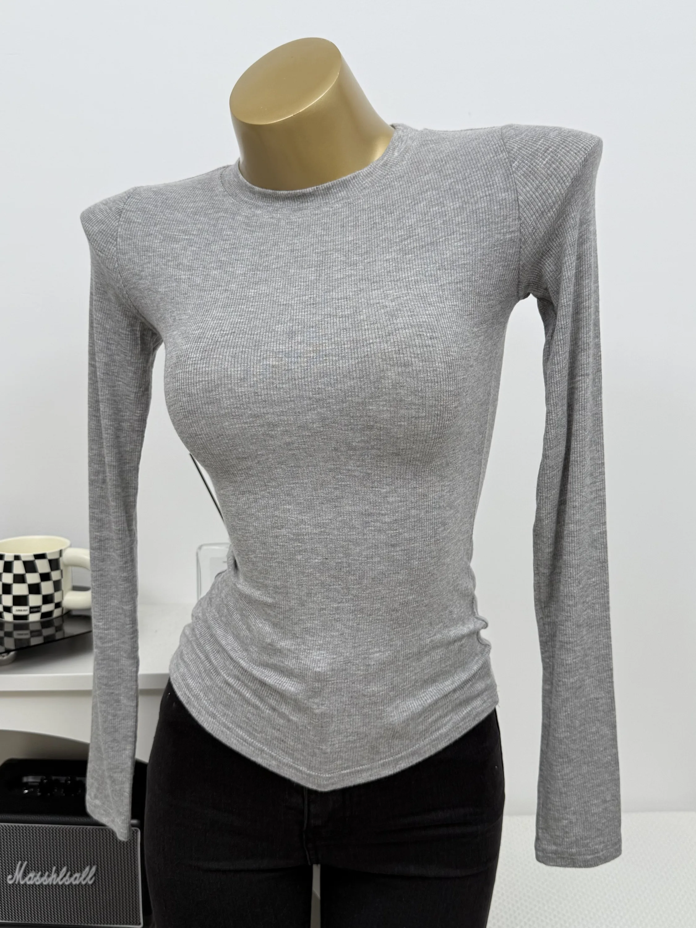 Slim Fit Long Sleeve T-Shirt Women's Thin Breathable Sexy Tight Micro Translucent Summer Cotton Tees round Neck Short Length