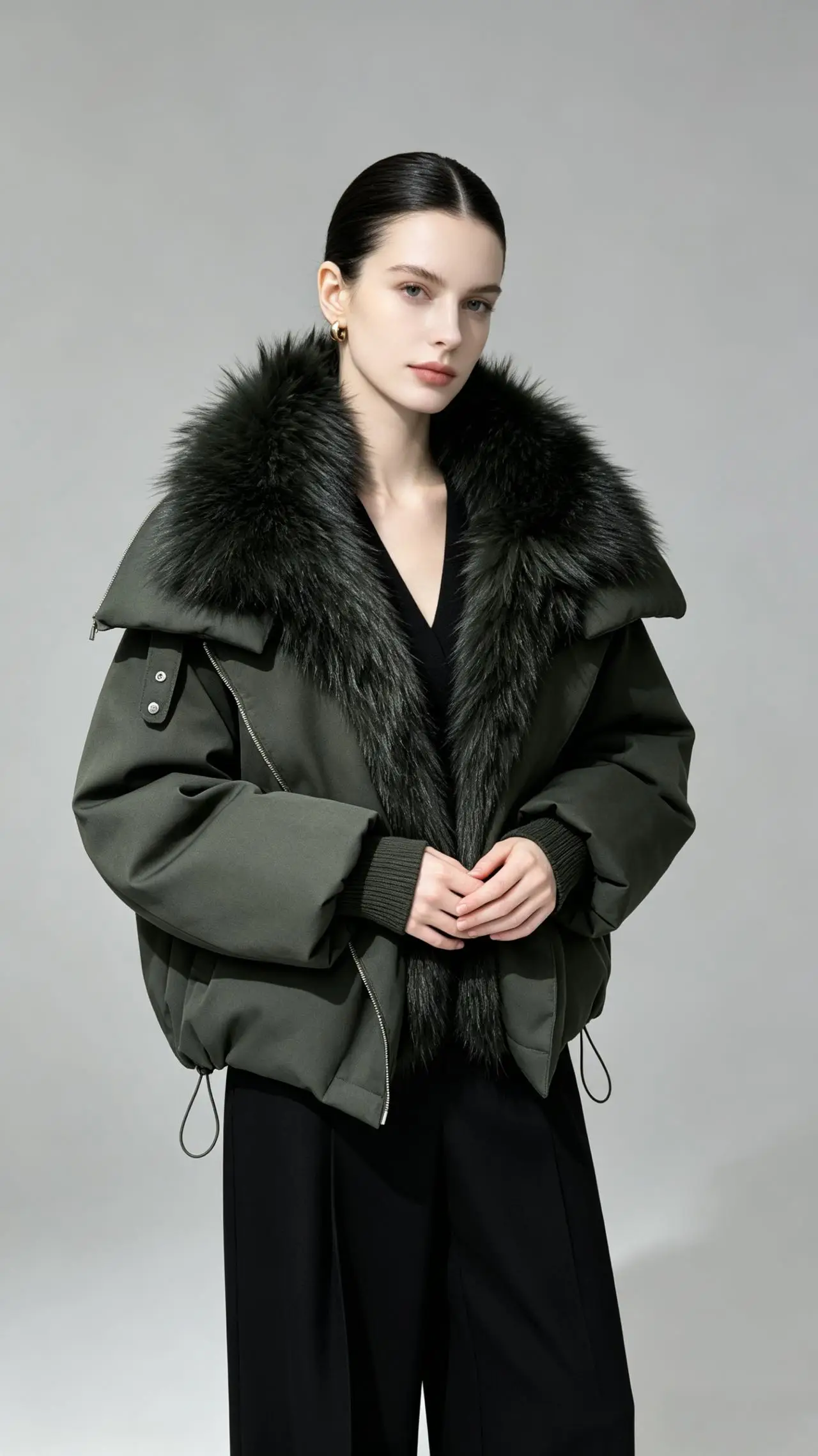 Lagabogy 2026 New Winter Jacket Women Large Real Fox Fur Collar Puffer Jacket Loose Warm Parkas Female 90% White Duck Down Coats