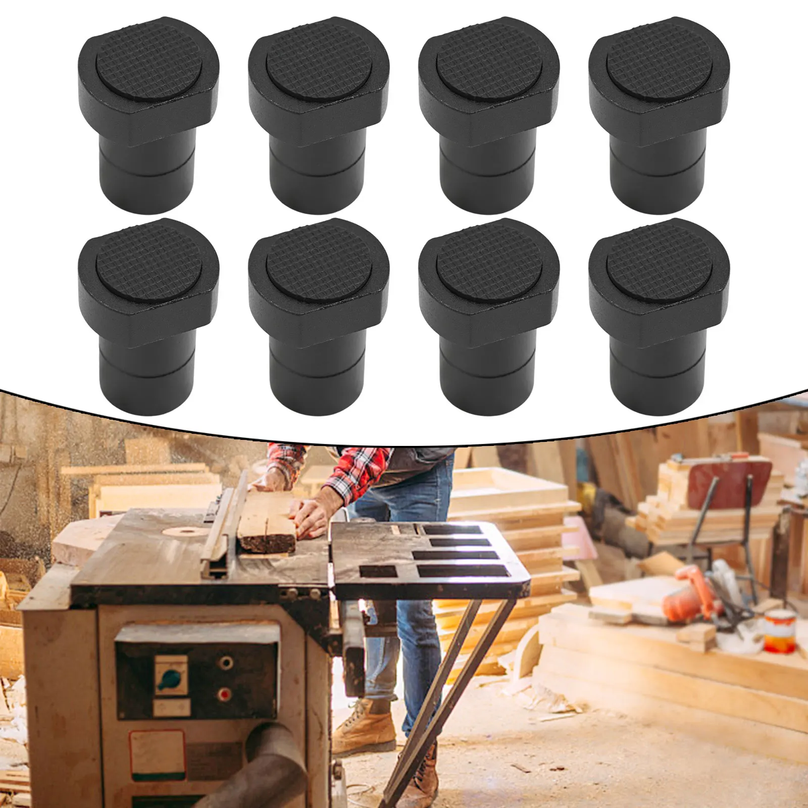 8pcs 19/20mm Aluminum Alloy Limit Bench Dogs Woodwork Workbench Clamp Positioning Planing Plug Woodworking Tools