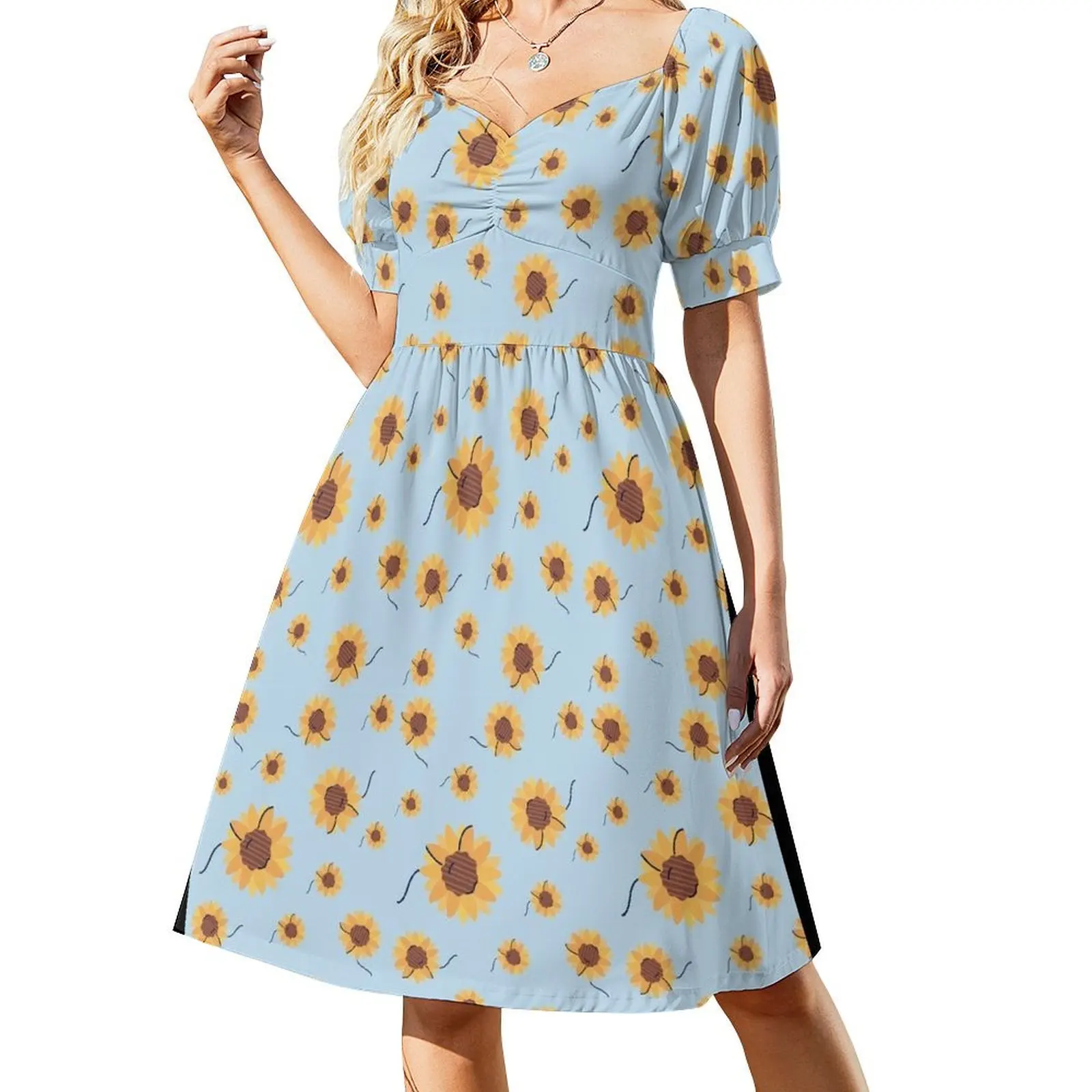 

Sunflower Short Sleeved Dress Dress vintage dress women summer