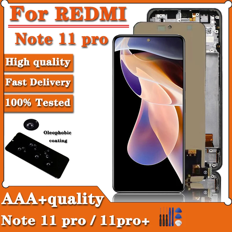 

AAA+ For Xiaomi Redmi Note 11 Pro (China) LCD Note11 Pro Touch Screen Digitizer Assembly Parts For Redmi Note 11Pro 21091116C