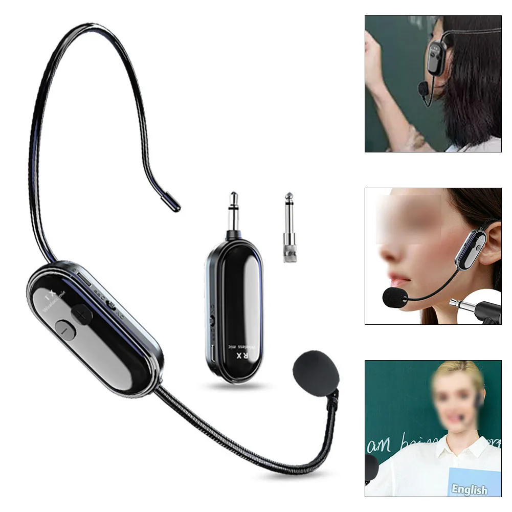 2.4G Wireless Microphone Headset Handheld Distance 98ft Range Microphone For Sightseeing Teaching Promotions Presentations