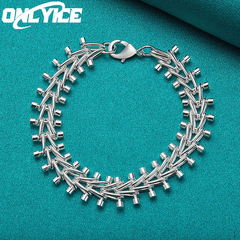 

Wholesale 925 Sterling Silver Bracelets For Women Man Double Row Cylinder Chain Fashion Wedding Party Christmas Gifts Jewelry