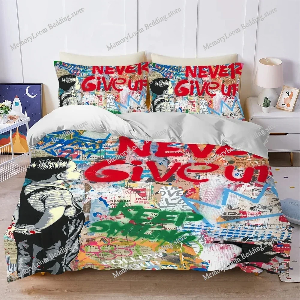 French artists Mr Brainwash Duvet Cover Set Home Style Bedding Soft Laundry Cotton Bed Student Dormitory Gift Home Textile963