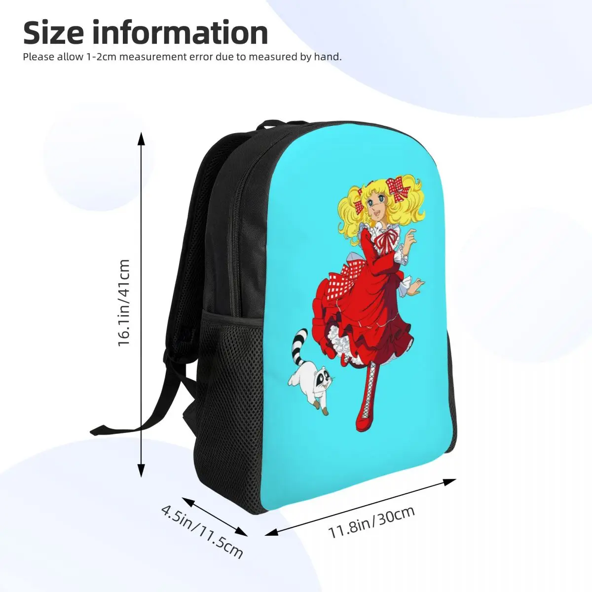 Candy Candy Snow Capucin Student Backpack School Bag Hiking Travel Daypack for Boys Girls Fashion Bookbag Shoulder Bags
