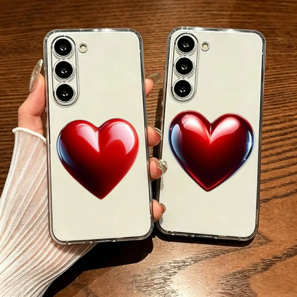 

heart Precise Hole Transparent Printed Phone Case For Samsung Galaxy A73/A72/A71/A53/A52/A51/A22/A91/A80