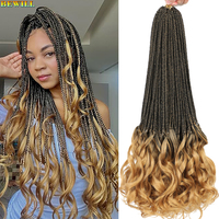 BEWILL 14”18”24” French Curls Braids T27 30 Bug Grey Color Loose Wavy Braids Hair Synthetic French Curl Braiding Hair Extensions