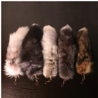 New Fashion Wolf Fox Tail Fur Keychains Unisex Pompom Pendant Car Keyring Holder Cute Key Chains Charm Bag Accessories Gifts