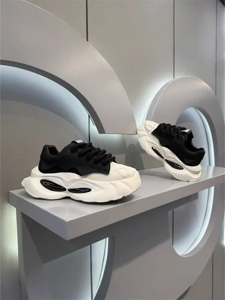 Men's Sporty Casual Shoes 2026 New Autumn Fashionable All-Match Comfortable Air-Cushioned Heightening Dad Shoes Rubber Outsole