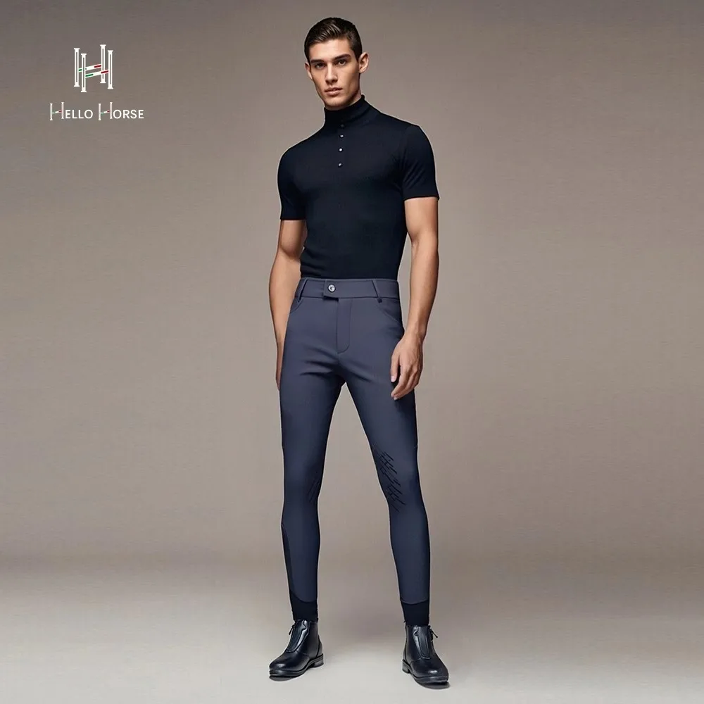 

Hellohorse Equestrian Men's Silicone Breeches - Minimalist, Multi-colored, Pressure-sealed, Breathable, And Quick-drying Riding