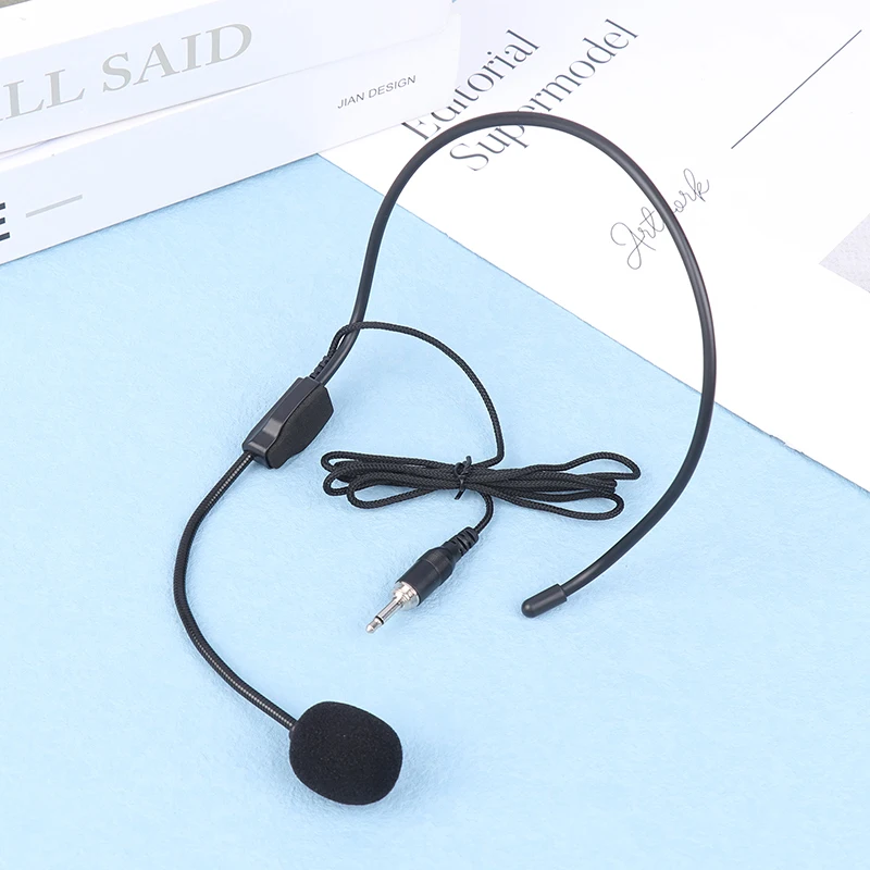 Portable Screw Thread Head-mounted Headset Microphone Wired 3.5mm Plug Speech Headset Mic For Teaching Meeting Bee Ear Mic