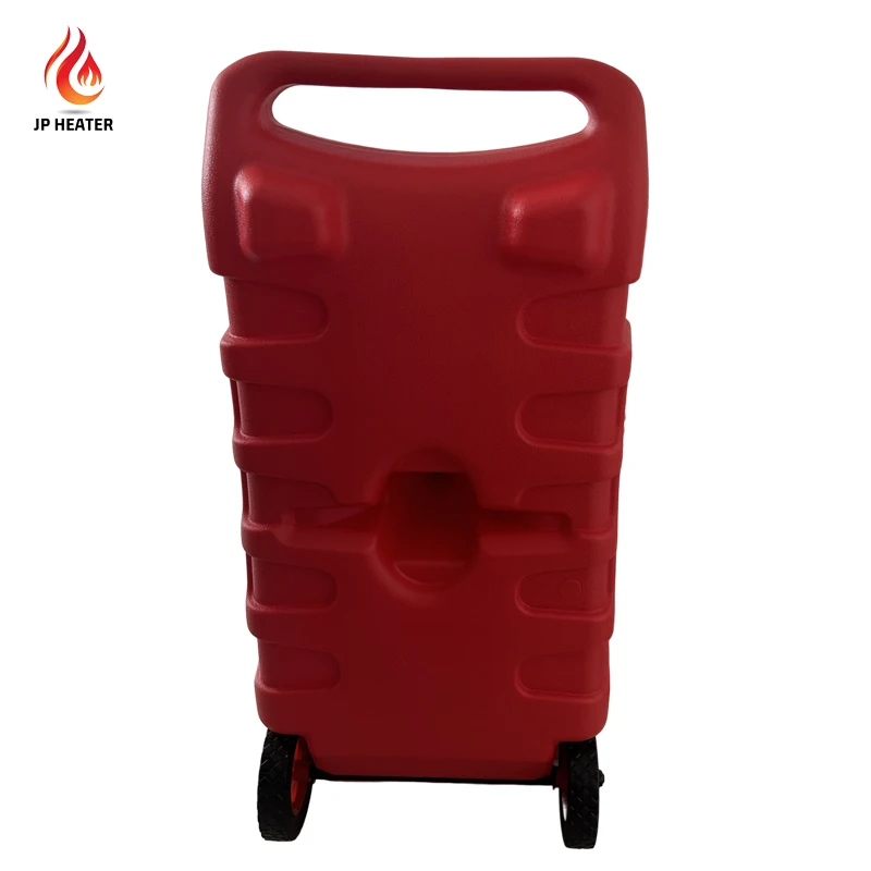 JP Heater Fuel Tank/Fuel Gas Can with Plastic Fluid Transfer Pump and 14 Gallon Rolling Gas Can