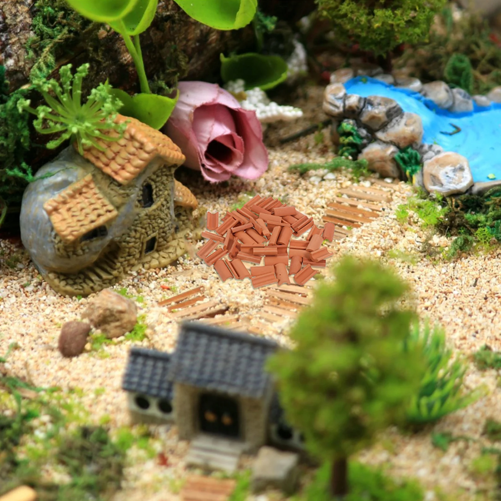 

50pcs Micro Landscape Accessories Miniature Bricks Realistic Durable Building Supplies For Diorama Garden Decor Architecture