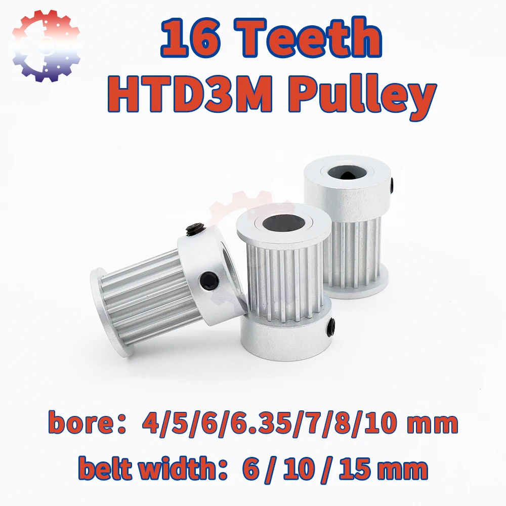 HTD 3M Timing Pulley 16T Pulley 3M Pulley 16teeth Bore4/5/6~7/8/10mm For Belt Width 6 10 15mm Synchronous Wheel 16T HTD3M Pulley