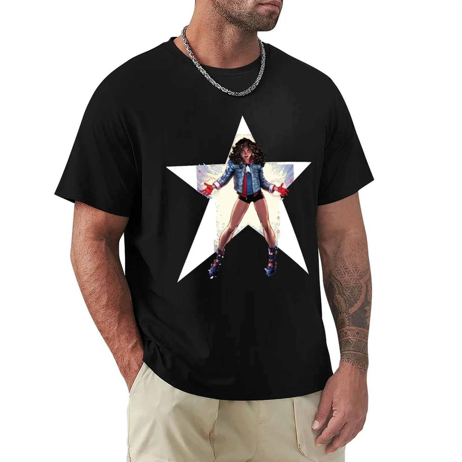 america chavez T-Shirt All Match Print Short Sleeve Top