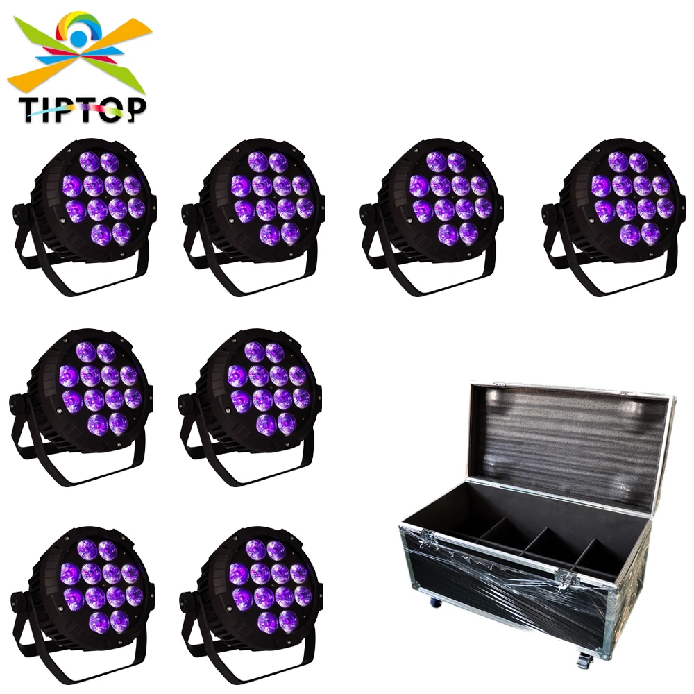 

8IN1 Flight Case Pack DMX Stage Light 12x18W RGBW UV 6IN1 LED Par Cans Light Outdoor IP65 LED Par 64 Light Fast Shipping