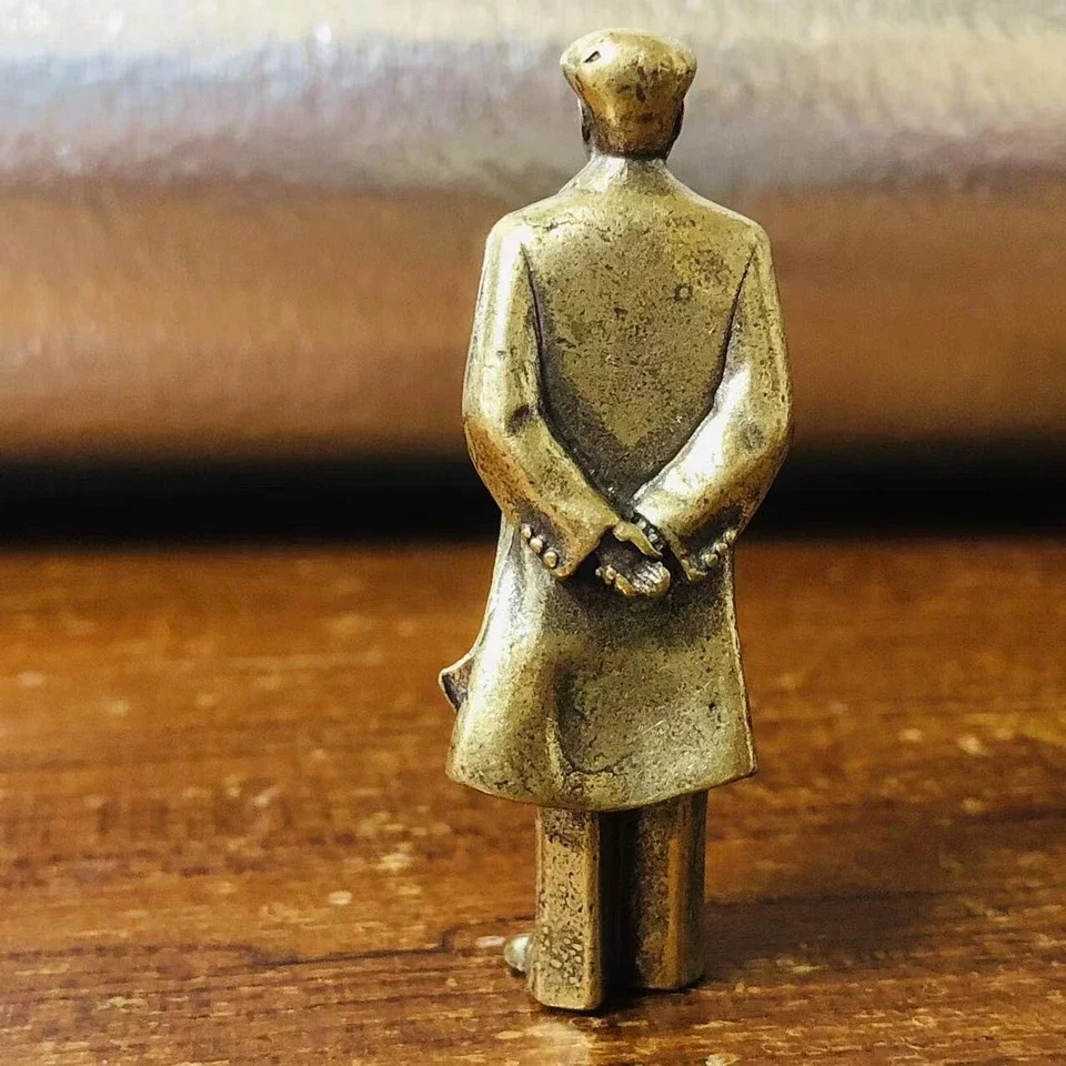2.2" Brass Mao Standing Statue Chairman Figure Communist Portrait Decor