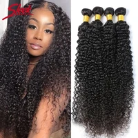 Jerry Culry-extensiones de cabello humano brasileño para mujer, mechones de cabello Natural rizado, mojado y ondulado, 1/3/4 piezas