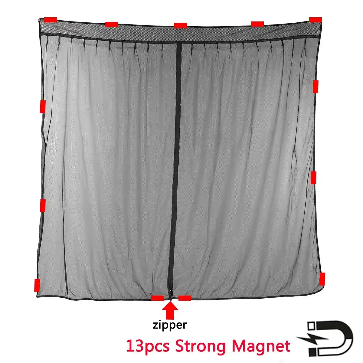 For Ford Transit Custom Toyota Hiace Camper Van Magnetic Rear Window Mosquito Net Anti Insect Mesh Curtain Shield