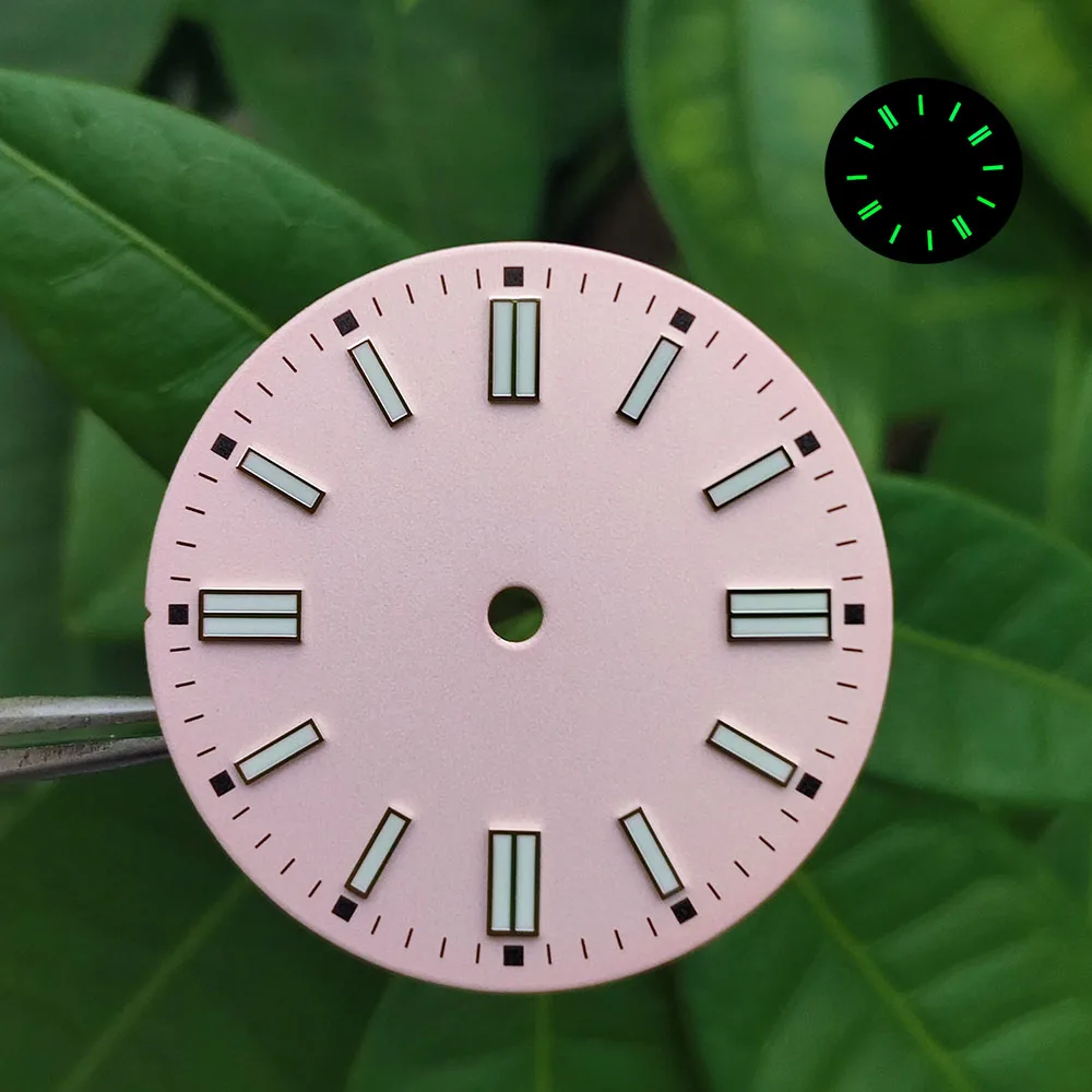 High quality custom dial NH35 Dial NH36 dial 28.5mm green luminous for NH35/NH36 movement watch accessories