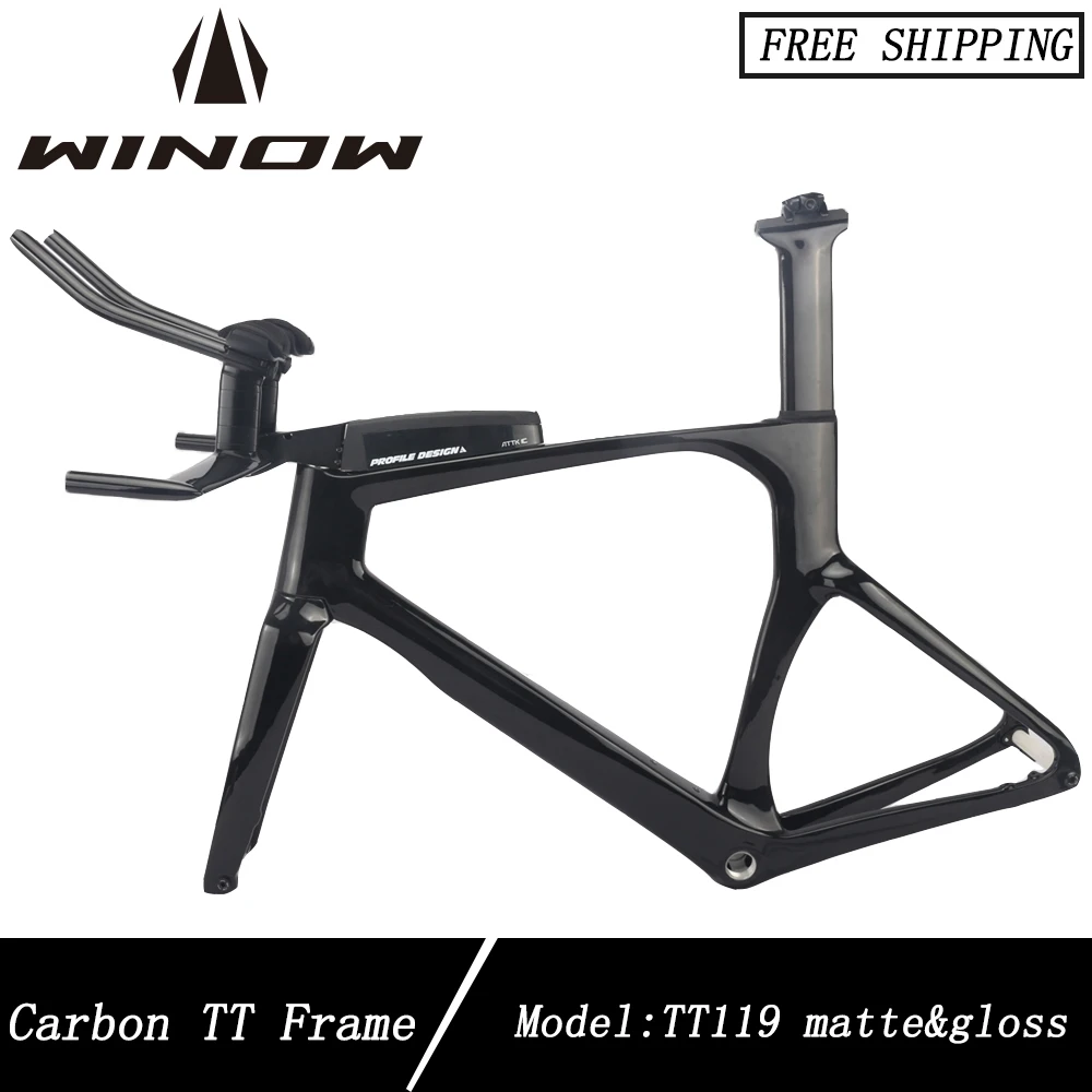 Winow Carbon TT Frame New Handlebar Time Trial Racing Bike Frameset Disc Brake Full Carbon TT Road Bicycle Frame Triathlon