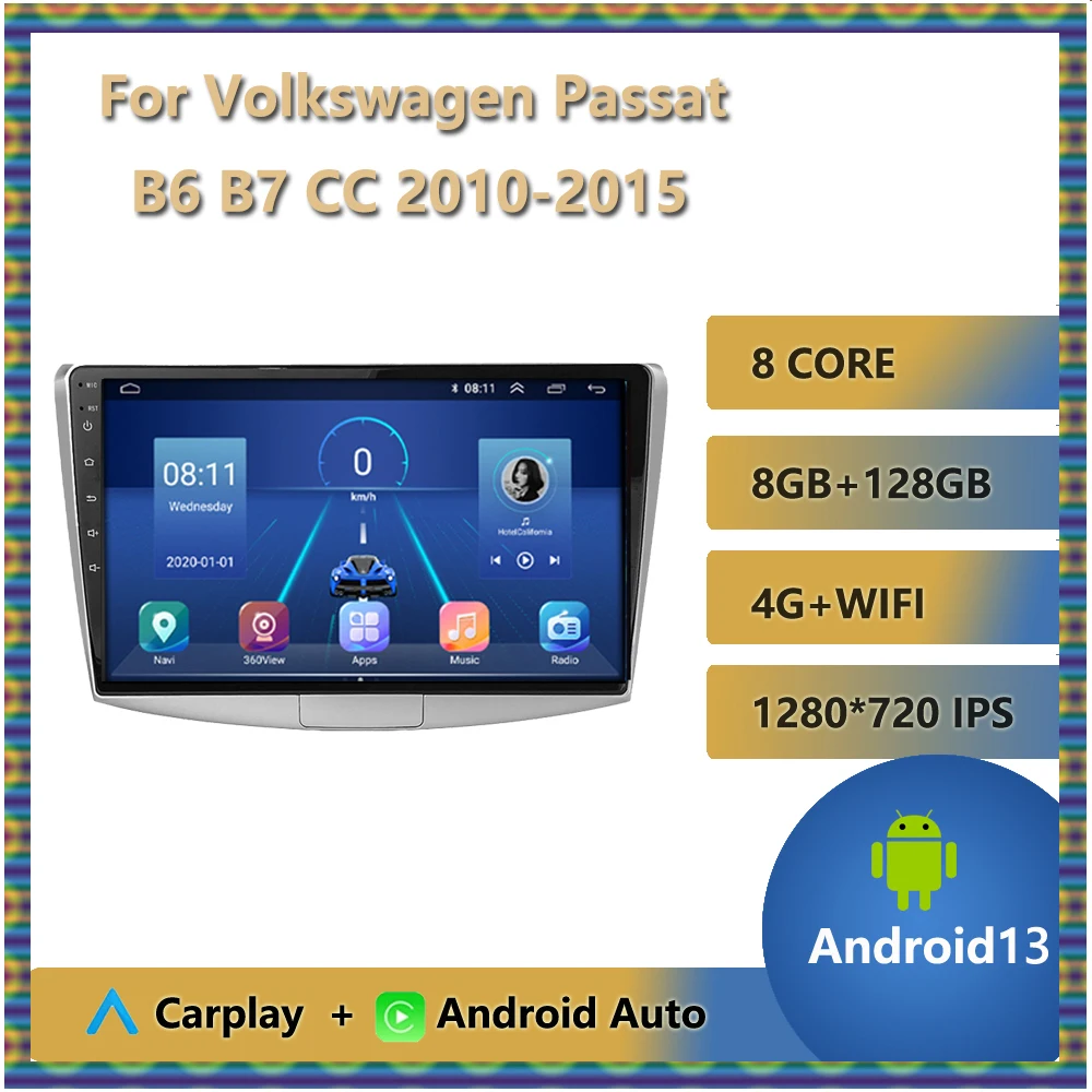 

Автомобильный радиоприемник Android 13 для VW Volkswagen Passat B7 B6 CC 2010 - 2015 мультимедийный видеоплеер GPS Carplay + Авто Стерео Bluetooth BT