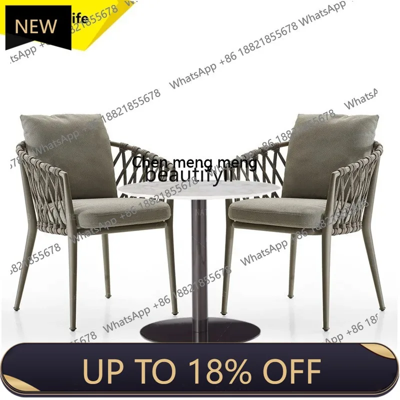 

P178 Outdoor Rope Woven Rattan Chair for Homestay Garden Hotel Leisure Outdoor Table and Chair Open-air Courtyard