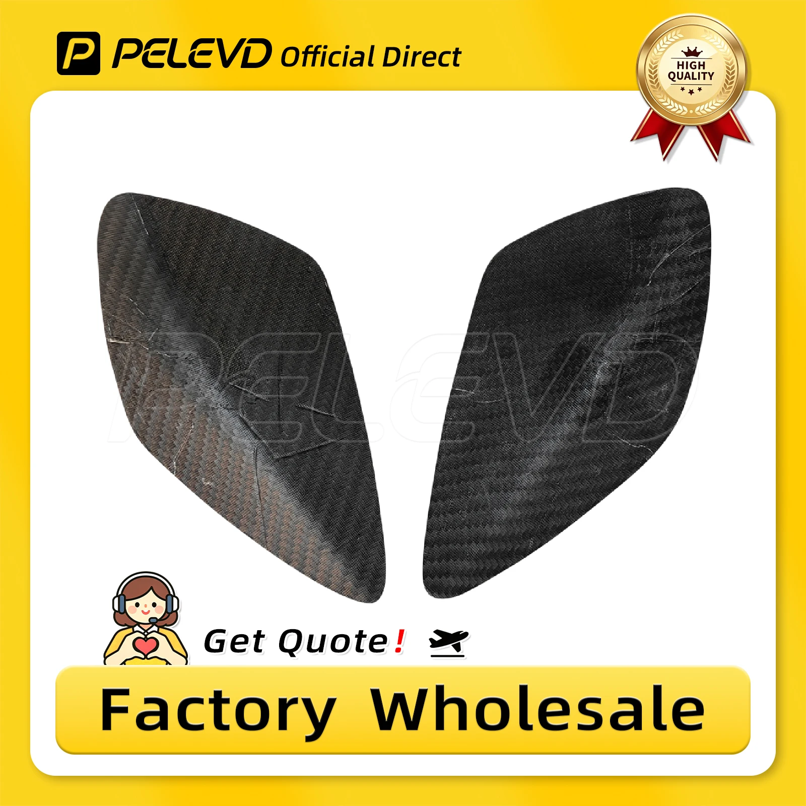 PELEVD 100% CARBON FIBER Fuel Tank Cover Gas Tank Protector Shell Lightweight Guard Cover For YAMAHA MT07 MT-07 2025-2026