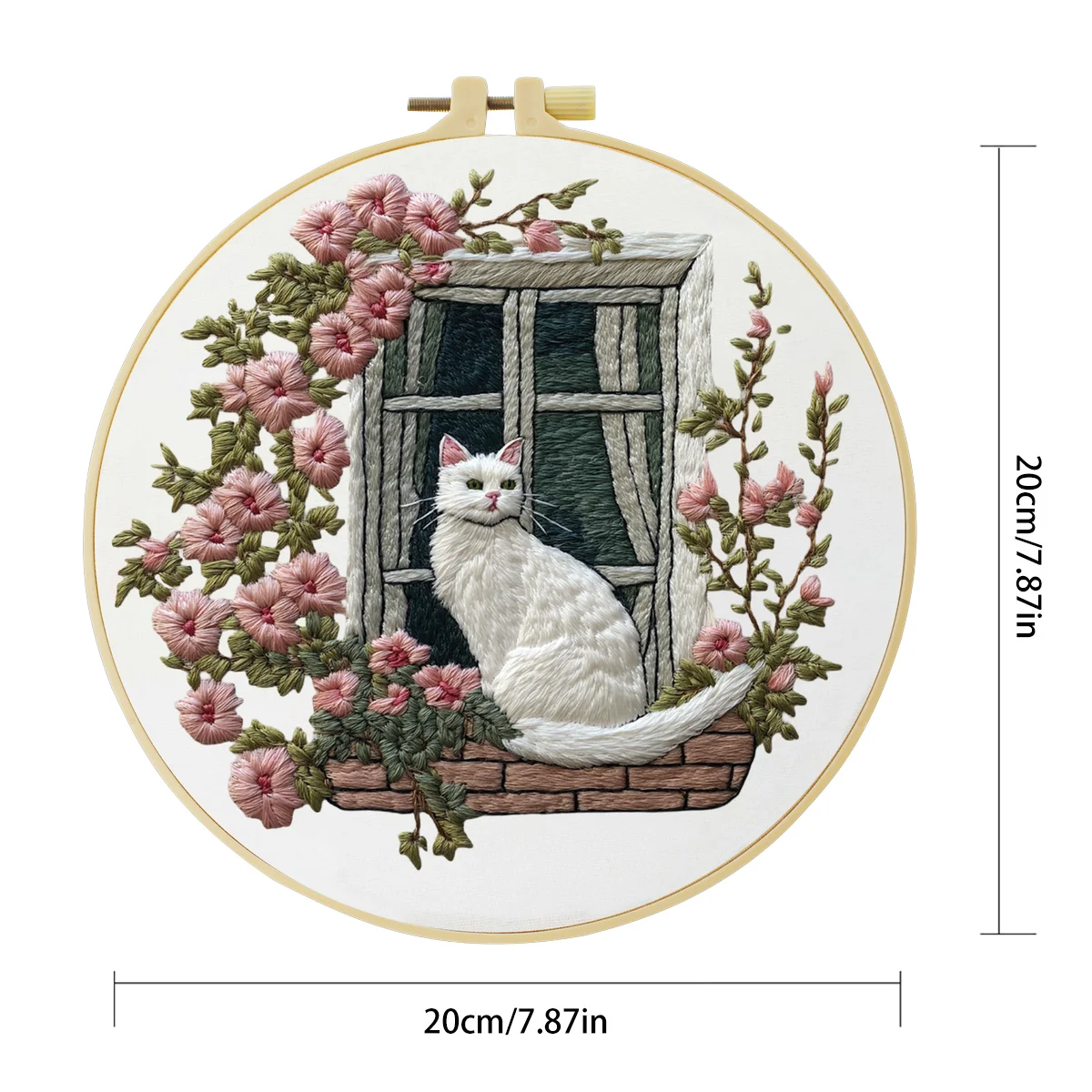 1 Stück 20x20cm/15x15cm 7,87/6,3 Zoll Katzen-Taschen-Stickerei-Starter-Kit DIY-Set Heimdekoration Bastelmalerei-Set für Anfänger – Detail 5