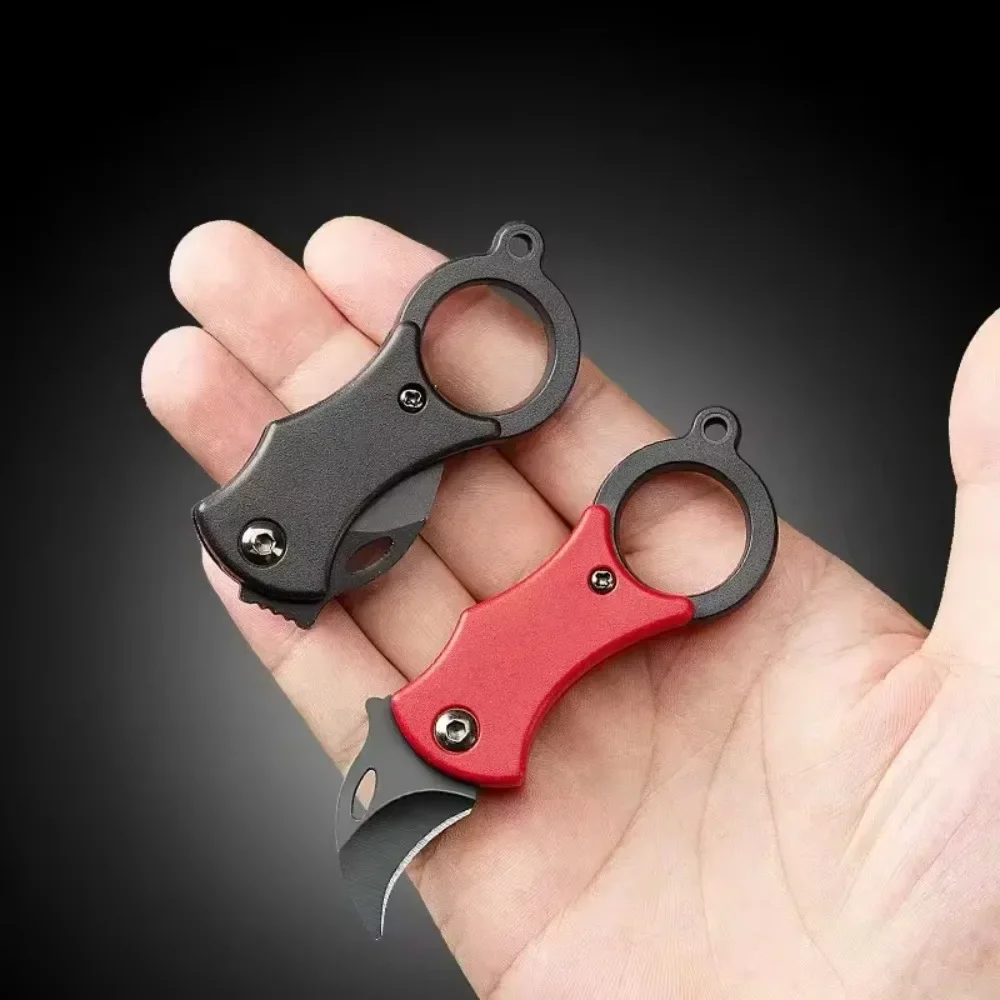 Mini Portable Stainless Steel Folding Knife, Outdoor Camping Keychain, Hanging Decoration, Unboxing Knife