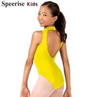 Nylon Spandex Sleeveless Ballet Leotards Backless Turtleneck Dance Clothes One-piece tights Performance Costumes Dance Costumes