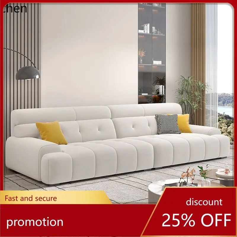 

CZ Sofa Simple Modern Small Apartment Straight Row Living Room Combination Fabric Minimalist Fabric Sofa