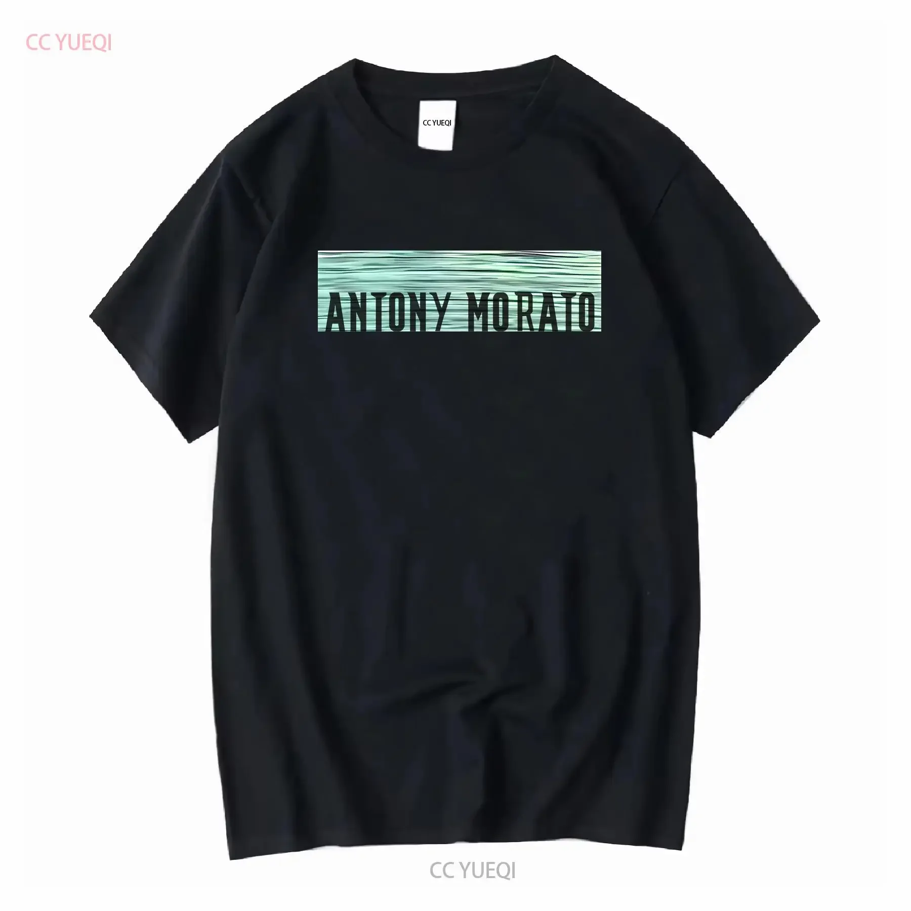 Antony Morato Camiseta con logo de caja, talla media, larga o corta, manga vintage, Top lavado para uso diario, gráfico informal transpirable