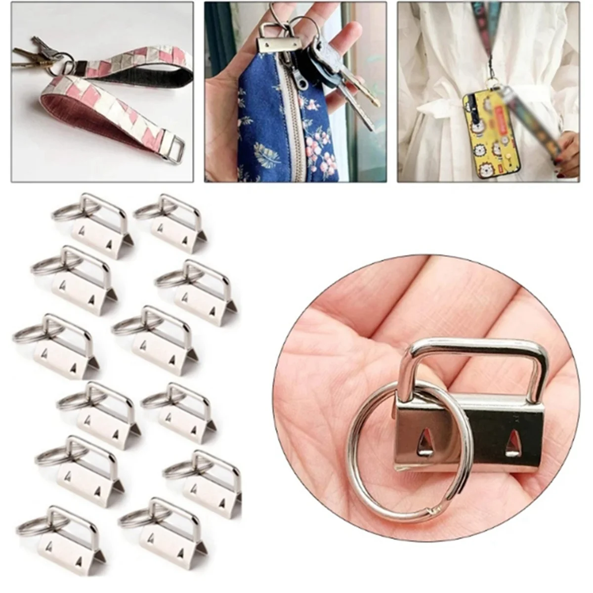 [Na stanie] Zestaw 30 sztuk elementów do breloczków 32 mm, odpowiedni do klipsów na nadgarstek, smyczy do breloczków, narzędzia DIY