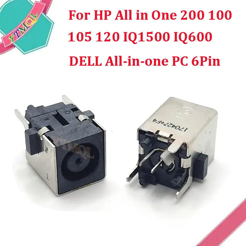 6Pin Laptop DC Power Jack Charger Port for HP All-in-One 200 100 105 120 IQ1500 IQ600 DELL All-in-One PC - Replacement Power Jac