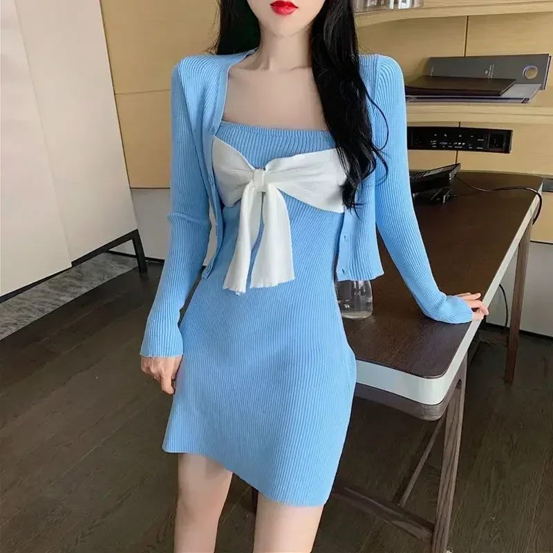 Extreme Mini New In Fashion Short Woman Knitted Dress Y2k Kpop One-piece High Quality Luxury 2025 Thic Crochet Dresses for Women