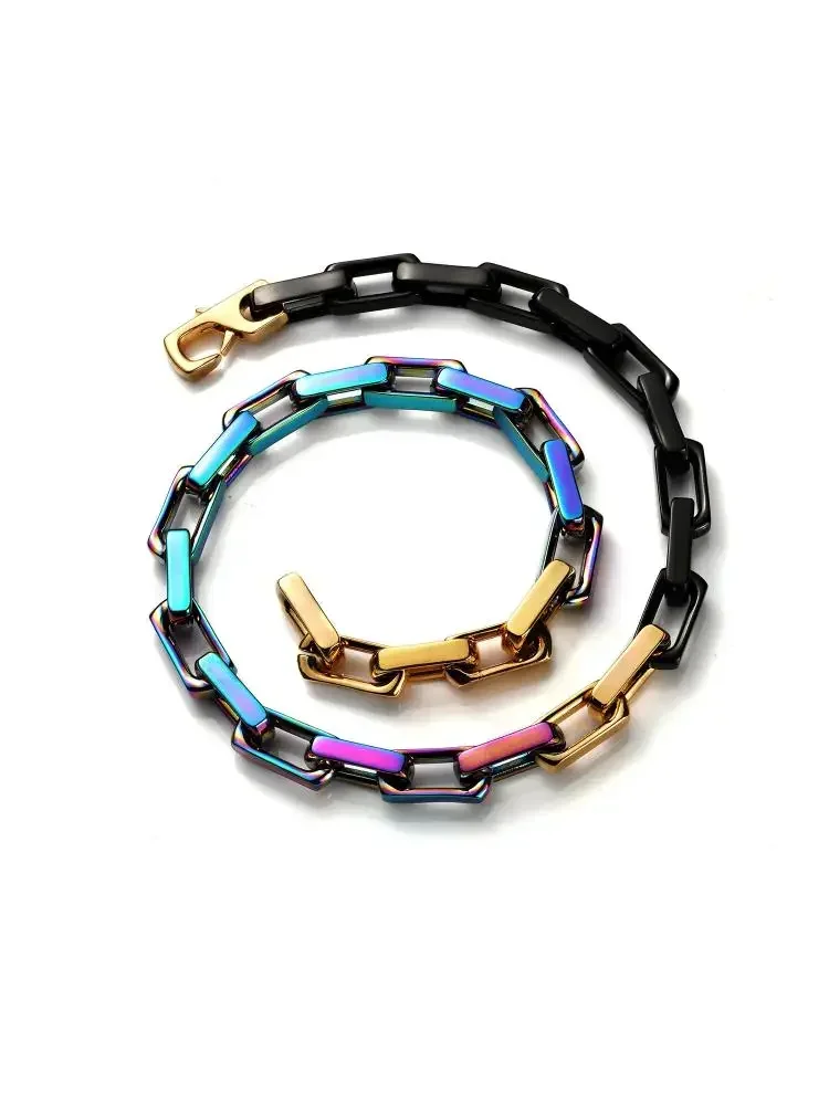 Factory Price Wholesale Square Dog Chain 10mm Colordul Golden Cuban Chain Necklace Thick Pet Jewelry