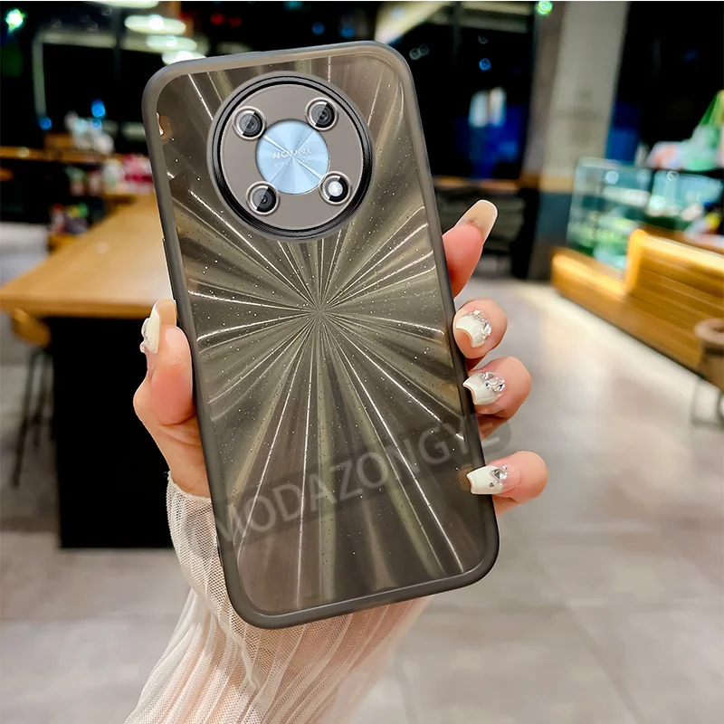 For Huawei Nova Y90 Case Colorful Transparant TPU Cellphone Cover With Lens Films Luxury Matte CTR-LX1 CTR-LX2 Phone Case