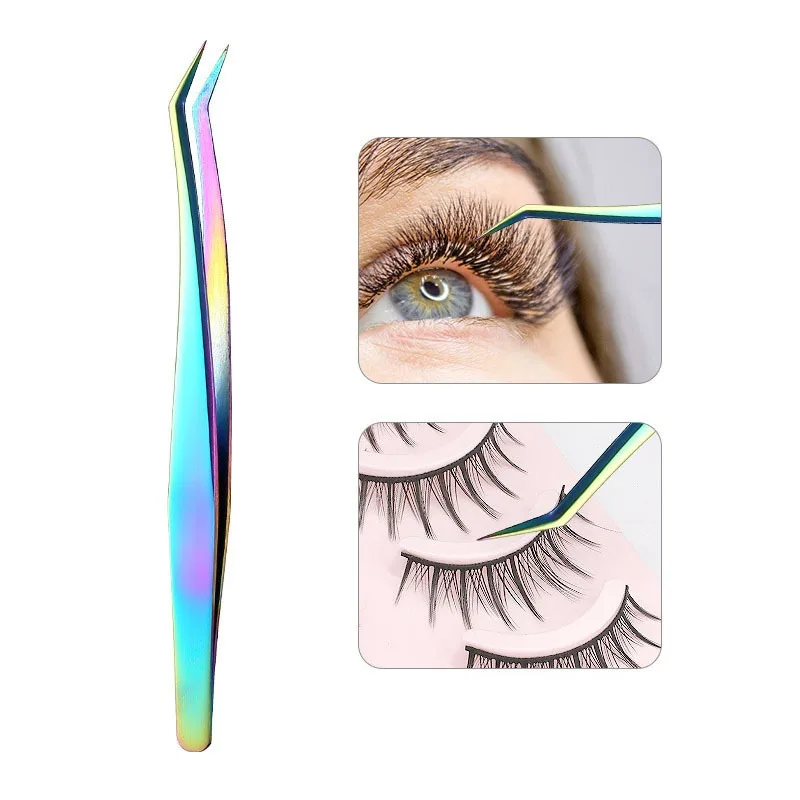 Edelstahl-Wimpernpinzette, Wimpernverlängerungs-Pinzette, Beauty-Wimpernpinzette, Falsche Wimpernzange, Beauty-Tool – Detail 7