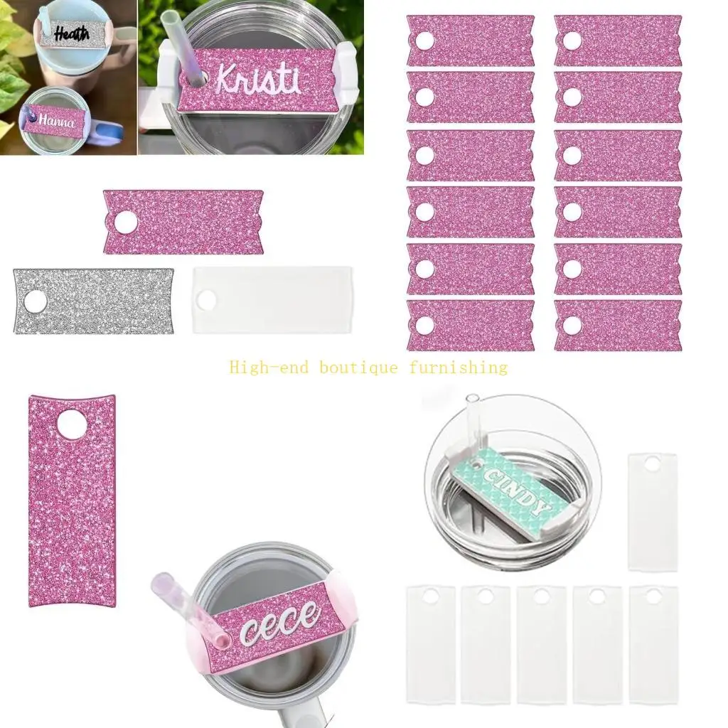 L9NB Acrylic Material Lid Labels Nameplate Name Labels Blank Lid Accessories for Cups