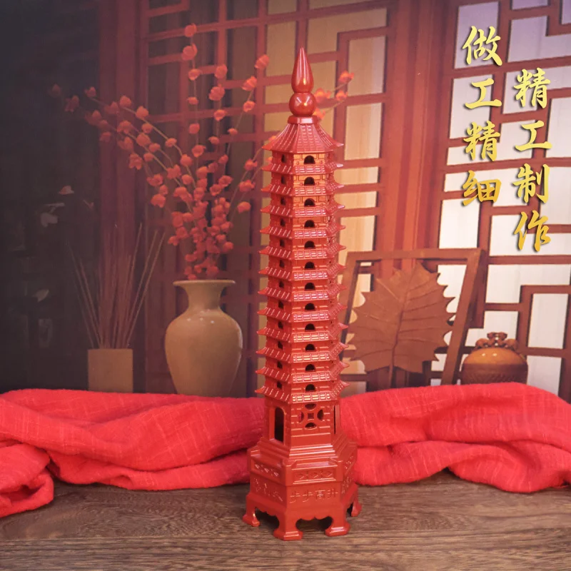Tower Thirteen- Metal Wenchang Pen Children's Study Nine-Layer Cinnabar Craft Desk Gold List