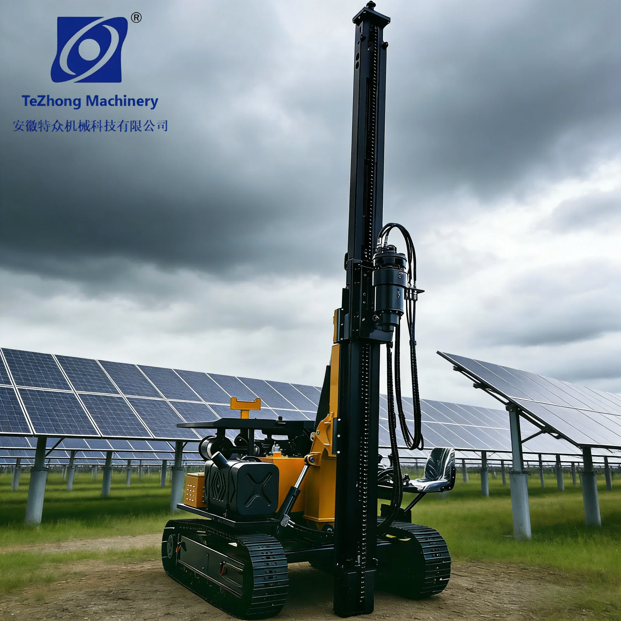 Solar Drilling & Piling Rig for Complex Geology | DTH Percussion + Auger Drilling Conquers Both Hard Rock and Soft Soil