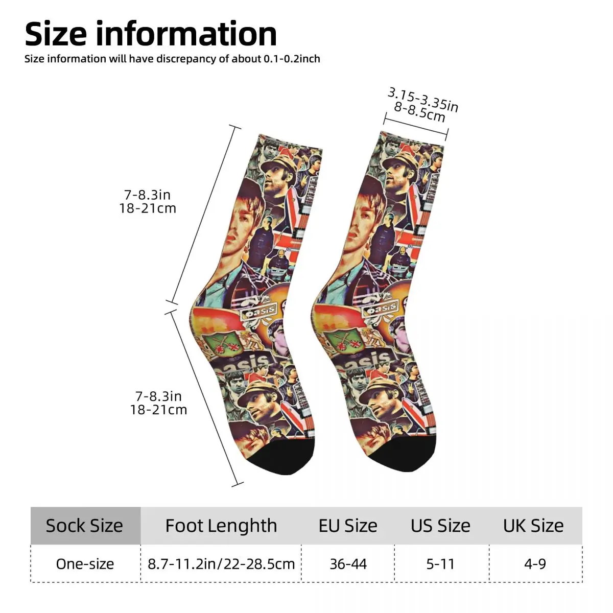 O-Oasis Rock Band Graffiti Stockings Women Men Socks Comfortable Vintage Socks Winter Running Sports Non Skid Graphic Socks Gift