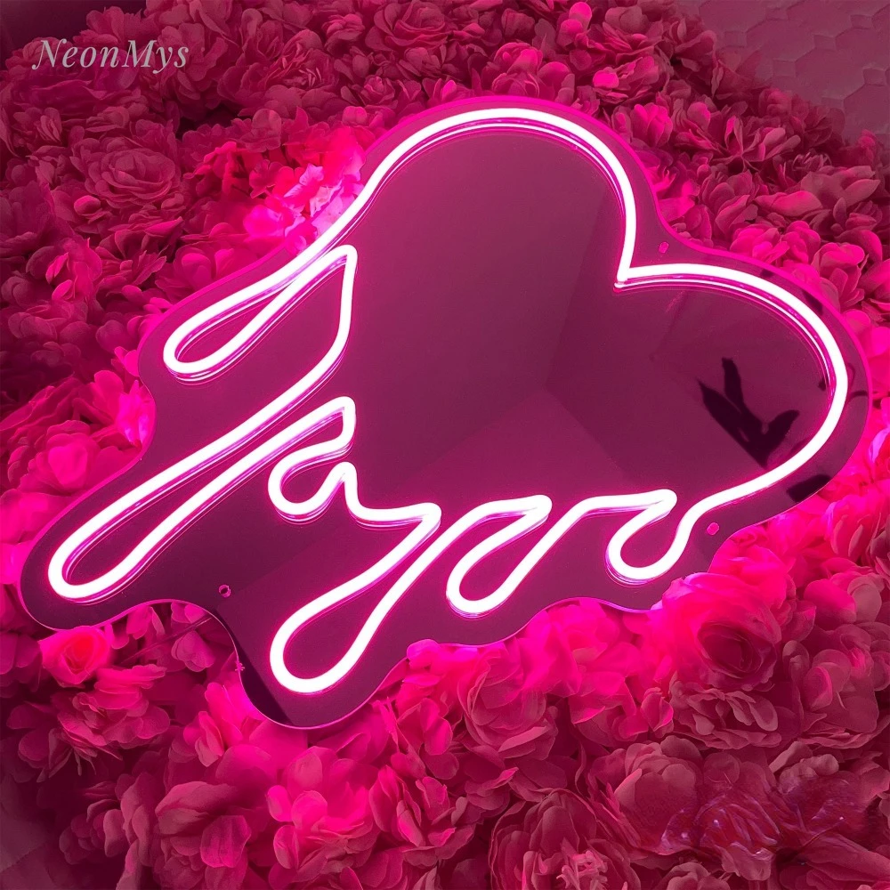 LED Neon Light Heart Mirror Aesthetic Room Decor  Atmosphere Love for Bedroom Wedding Decoration US/EU/UK/AU Plug 12 Colors