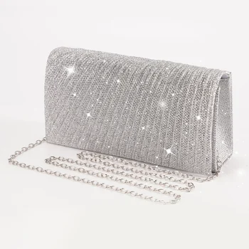Women's Evening Shoulder Bag Bridal Clutch Party Prom Wedding Envelope Handbag Glitter…