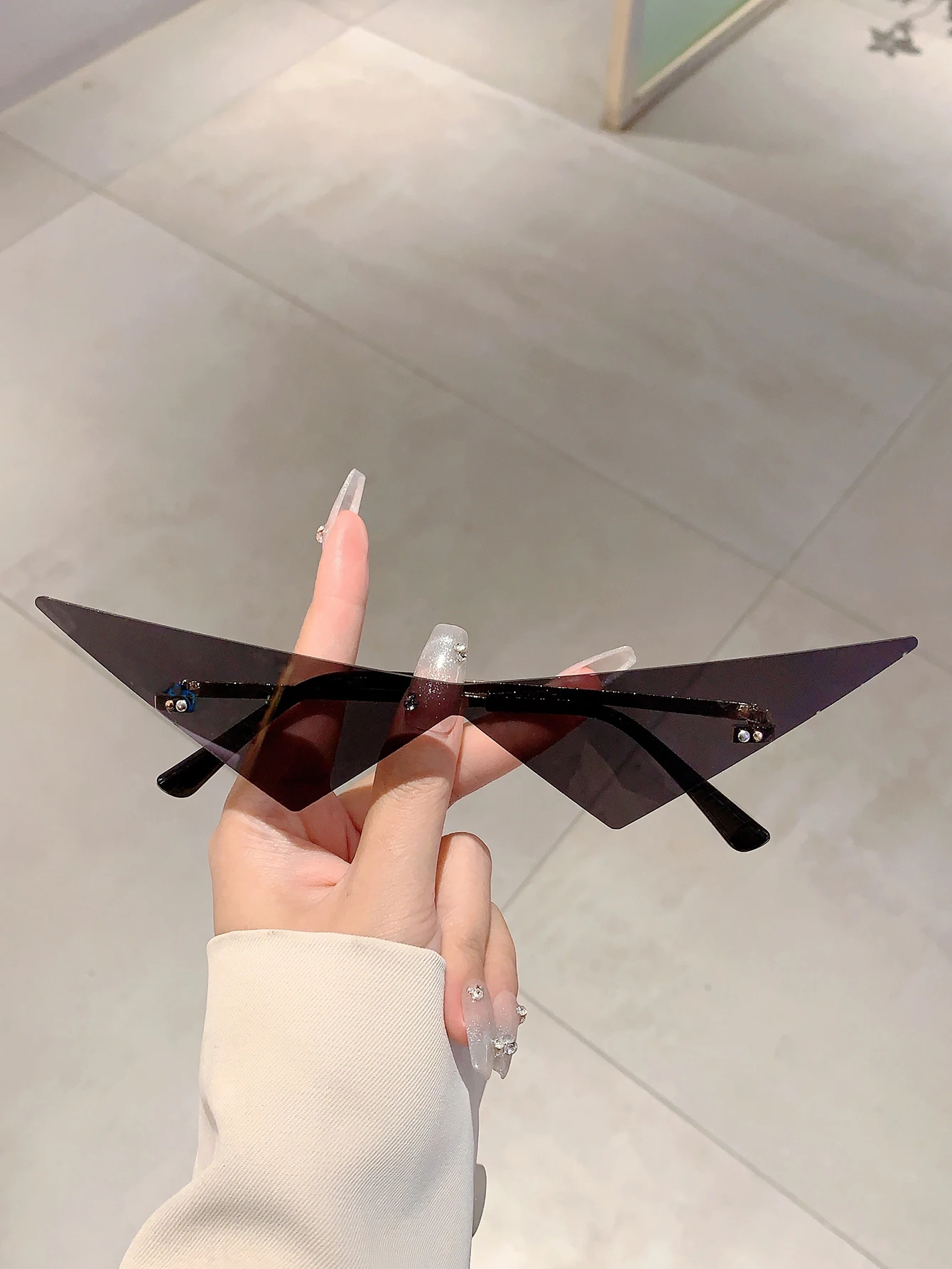 KAMMPT Randlose Dreieck Sonnenbrille Männer Neue Mode Hip-hop Einfarbig Outdoor Shades Frauen Trendy Marke Design Rave Sonnenbrille – Detail 10