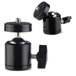 1/4 Hot Shoe Tripod Mount Action Camera Head Ball Adapter Cradle Ball Head Lock LED Light Flash Bracket Holder DSLR DV Cameras