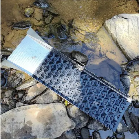 야외 휴대용 금 세척 박스 - 고무 매트가 있는 무동력 금 세척 슈트 |   수동 금 채취 도구